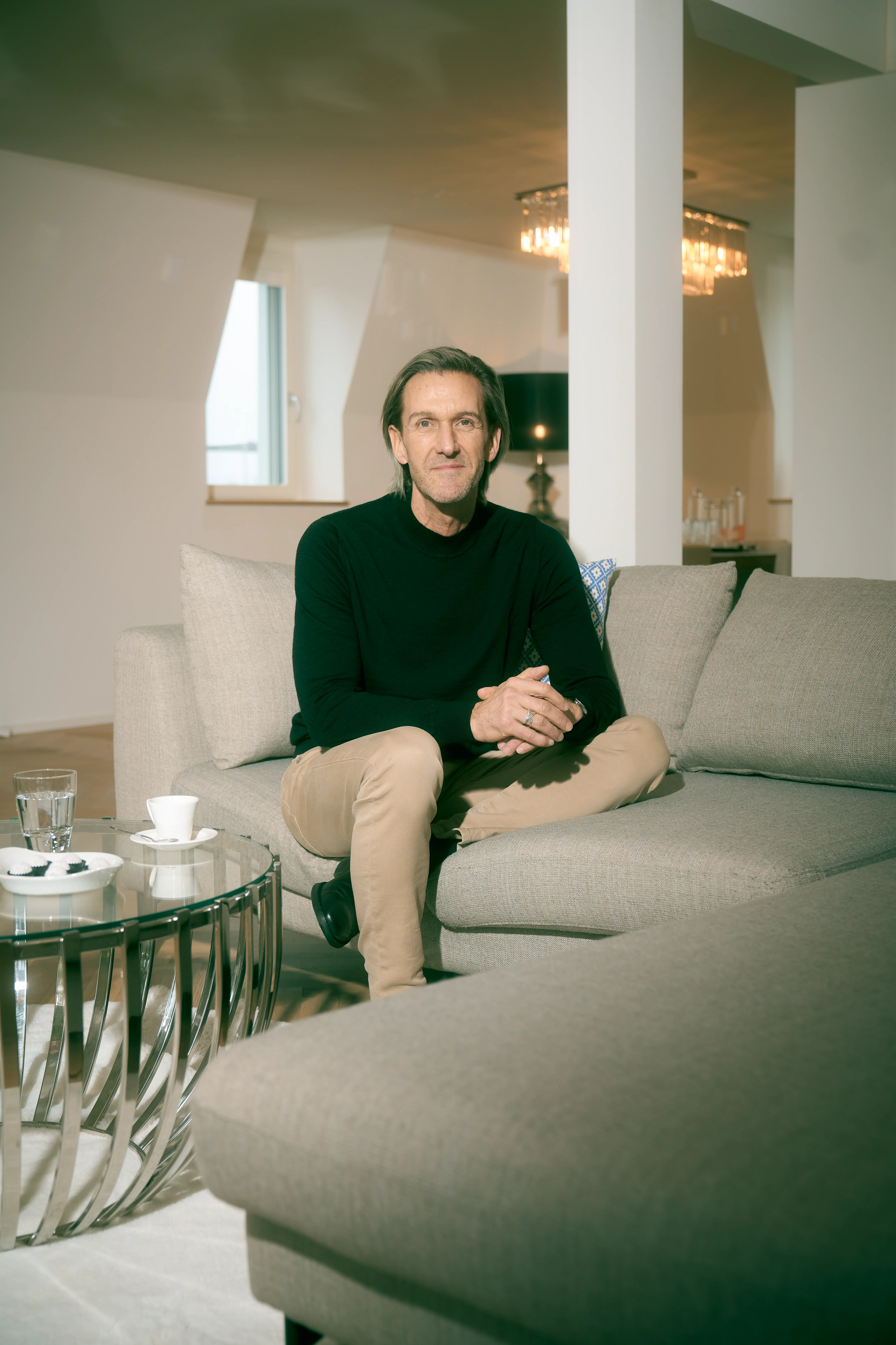 Elegant penthouse living space