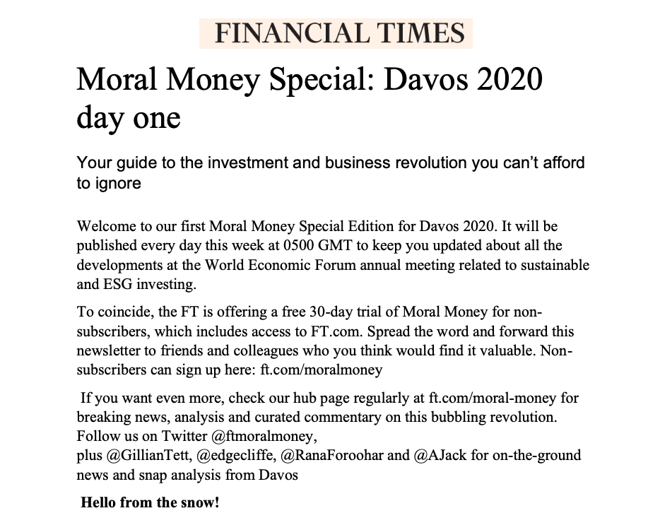 Financial Times Moral Money article
