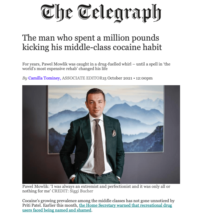 The Telegraph article about cocaine addiction recovery