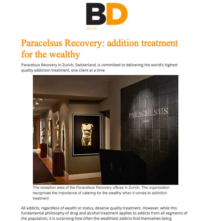 Business Destinations article about Paracelsus Recovery