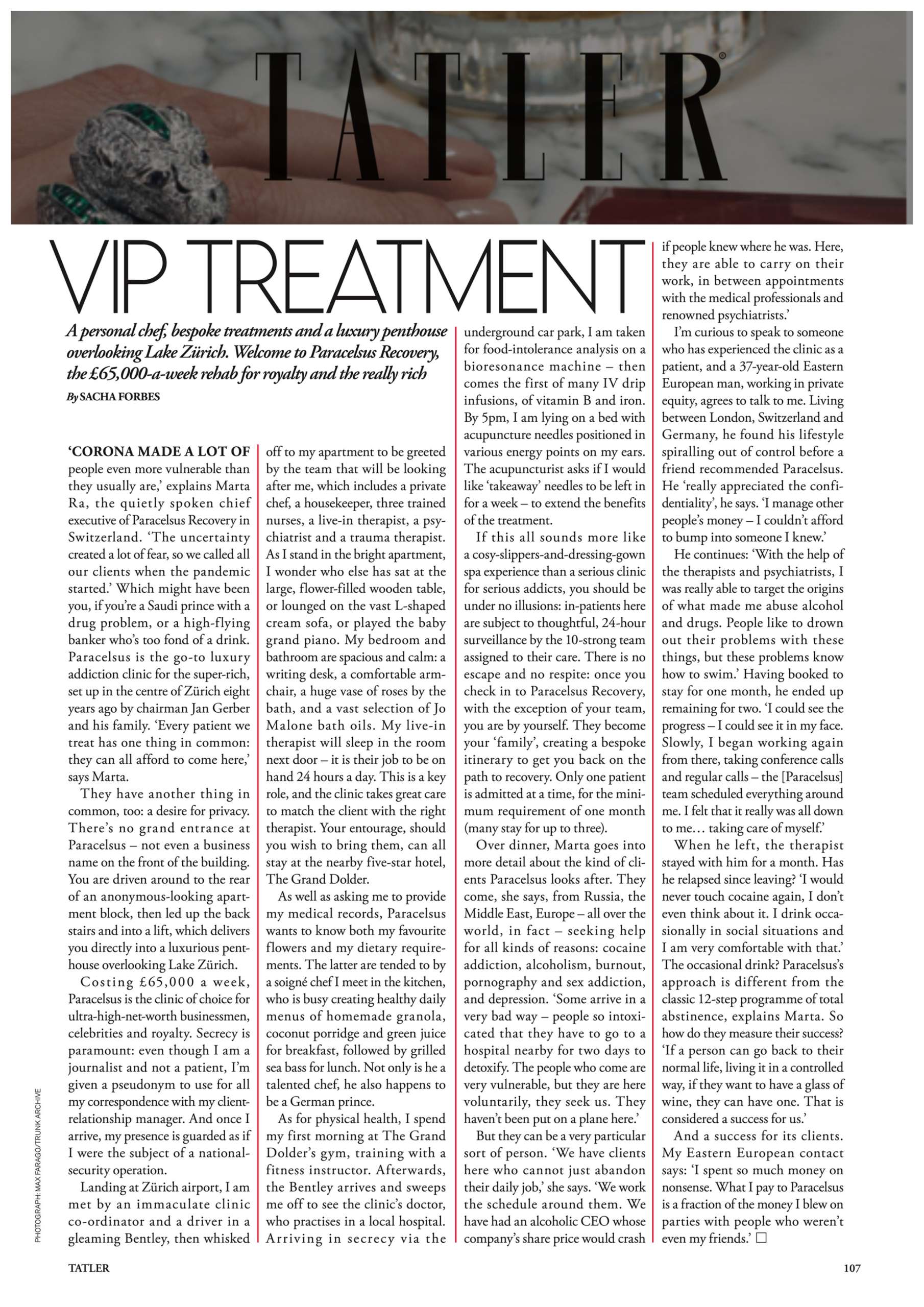 Tatler Magazine - VIP Treatment