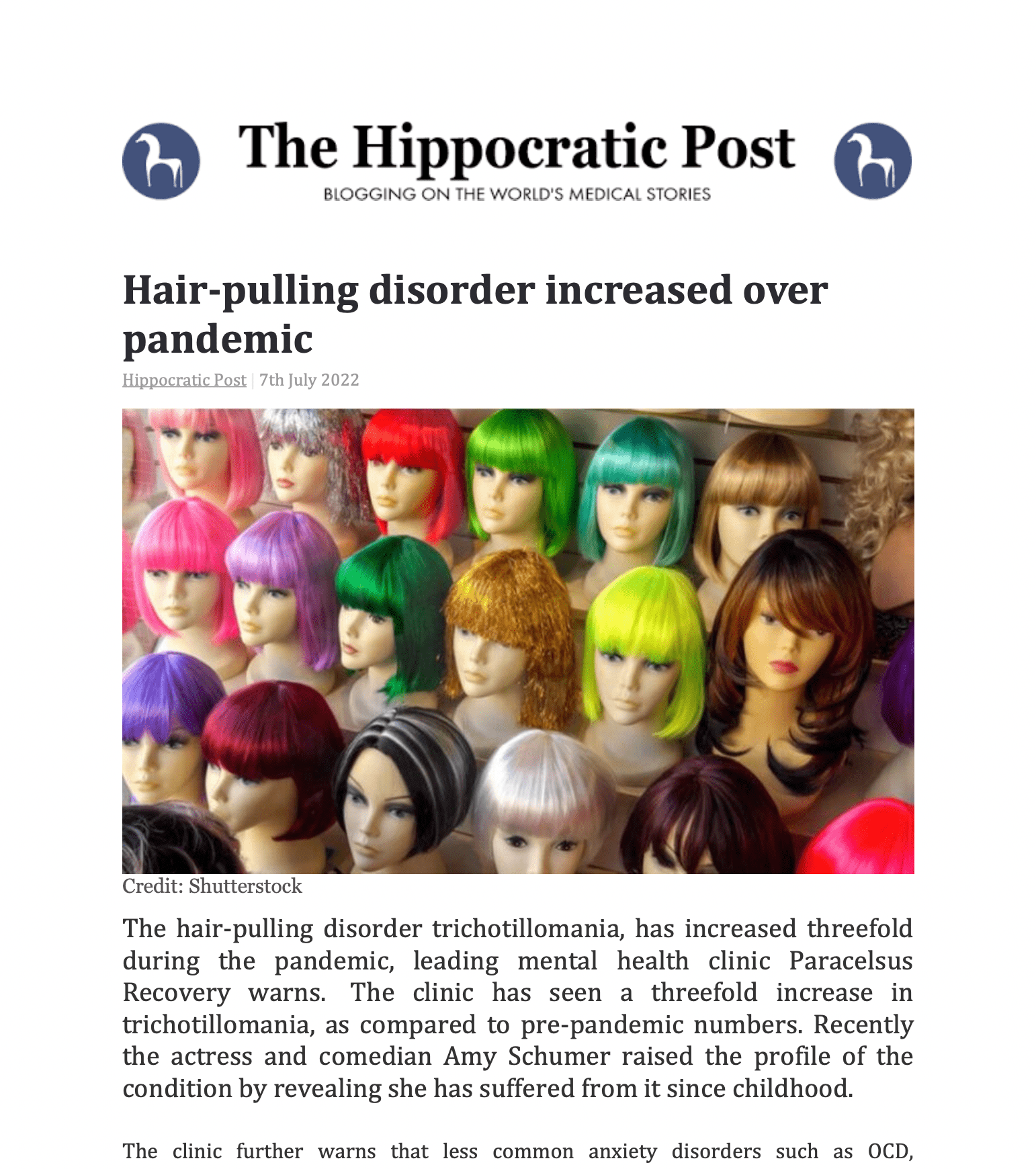 The Hippocratic Post - Trichotillomania article