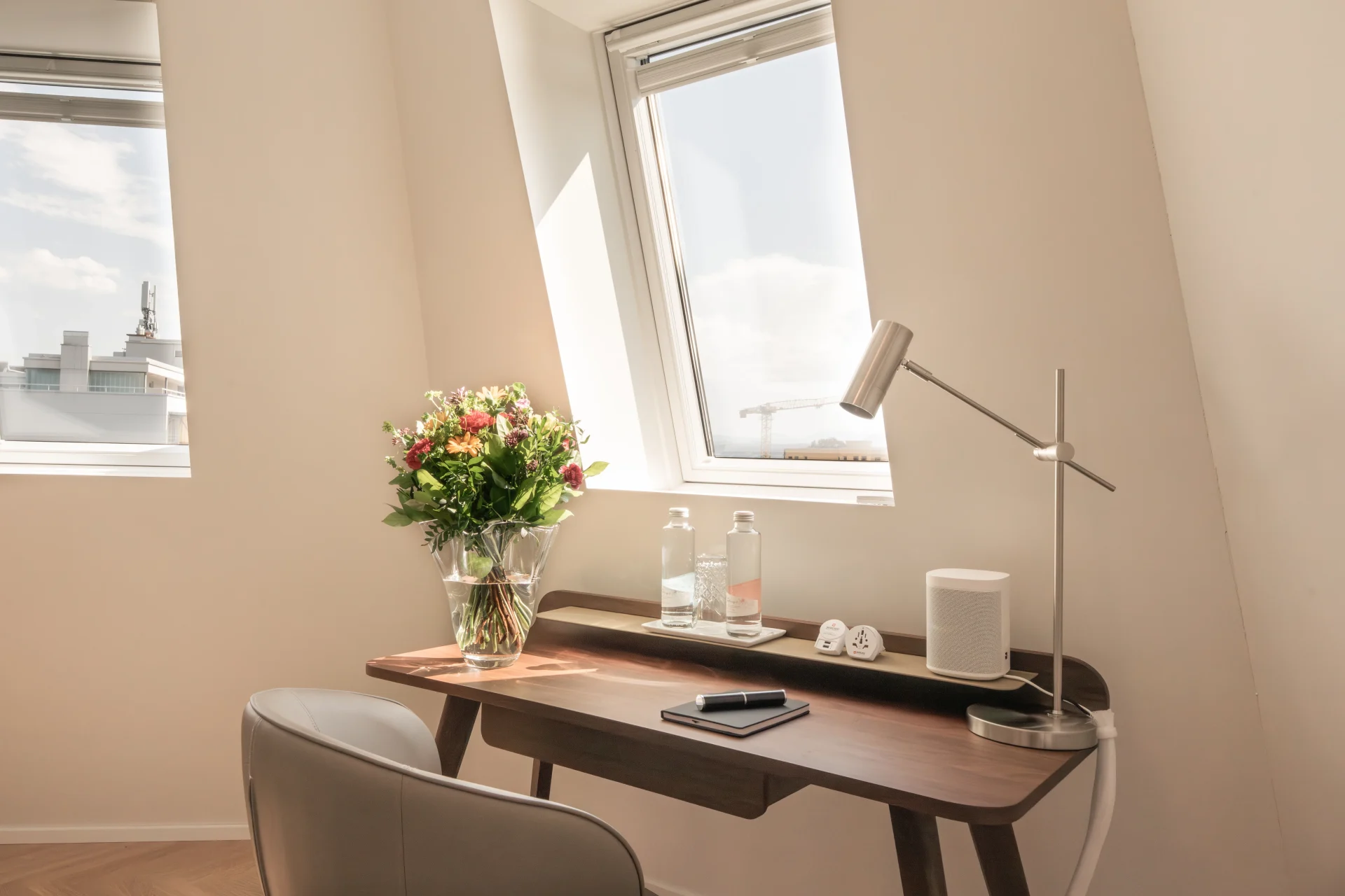 Window view from the Serenitas residence overlooking Lake Zurich